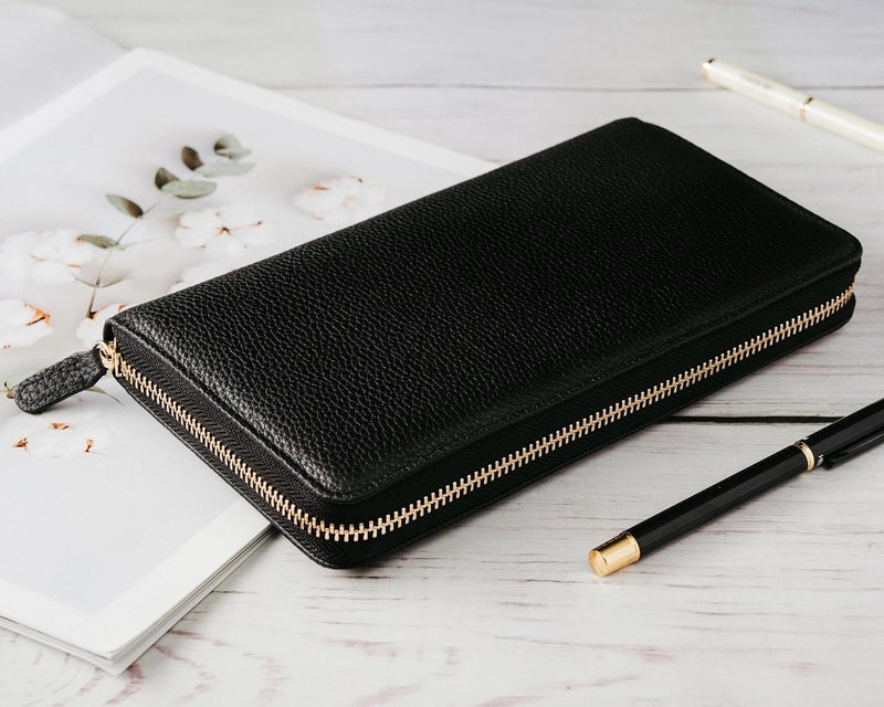 Ox Knight غطاء جلد بسحاب لـ Hobonichi Weeks/Weeks Mega - مع حلقة قلم، فتحات بطاقات، وجيب خلفي - Image 2